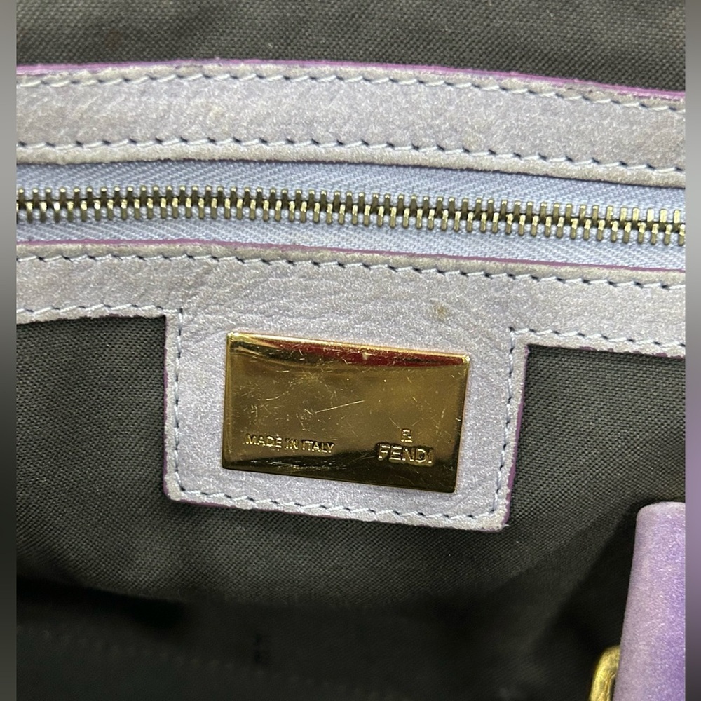 Fendi Zucca Authentic FF Du Jour Brown and Purple Satchel - Picture 15 of 17